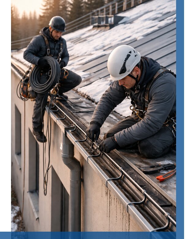 Монтаж греющего кабеля на кровле в Сатке от 465 р. | ВЫСОТНИК-Стк