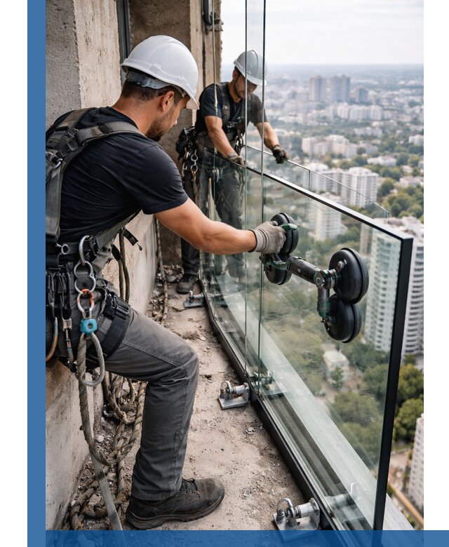 Монтаж стеклянных ограждений под ключ с гарантией в Сатке