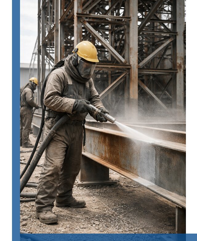 Пескоструйная очистка металлоконструкций в Сатке промышленная