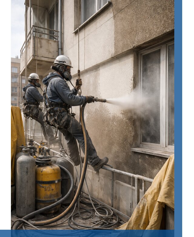 Пескоструйная очистка фасада в Сатке от 672 р. | ВЫСОТНИК-Стк