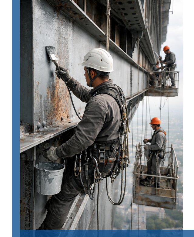 Покраска металлоконструкций на высоте в Сатке профессионально