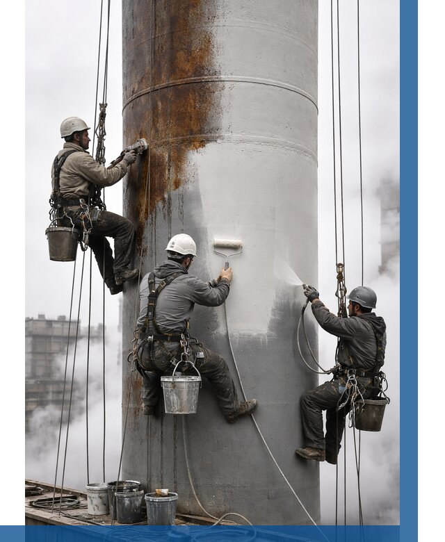 Покраска дымовых труб в Сатке от 8792 р. | ВЫСОТНИК-Стк