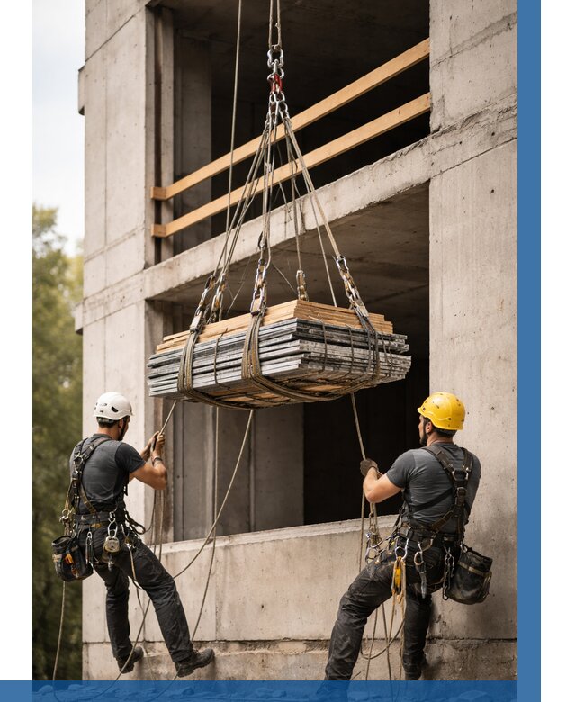 Подъем материала на этаж веревками в Сатке от 1552 р. | ВЫСОТНИК-Стк