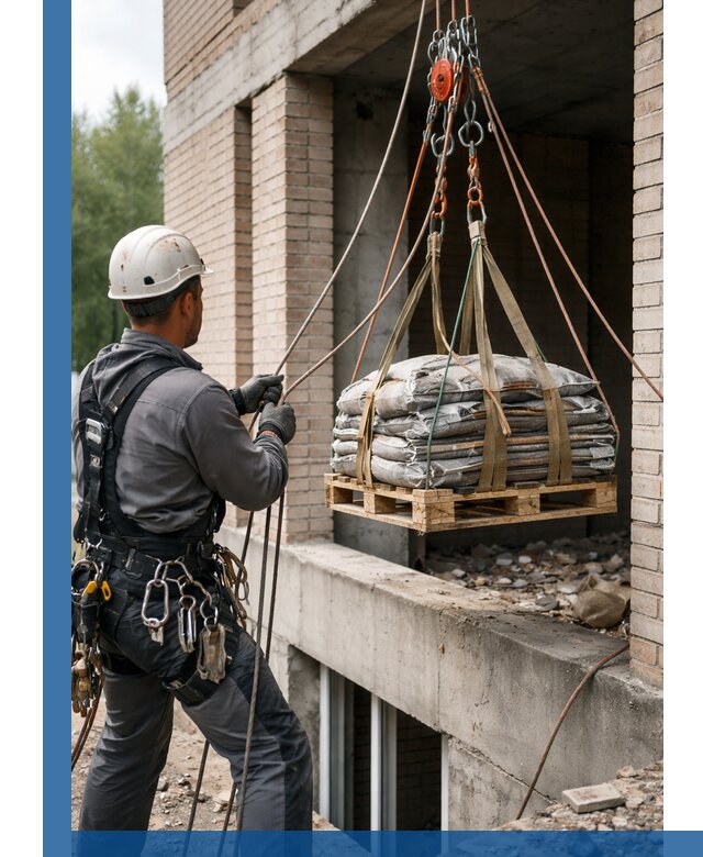 Подъем материалов на этаж веревками в Сатке оперативно
