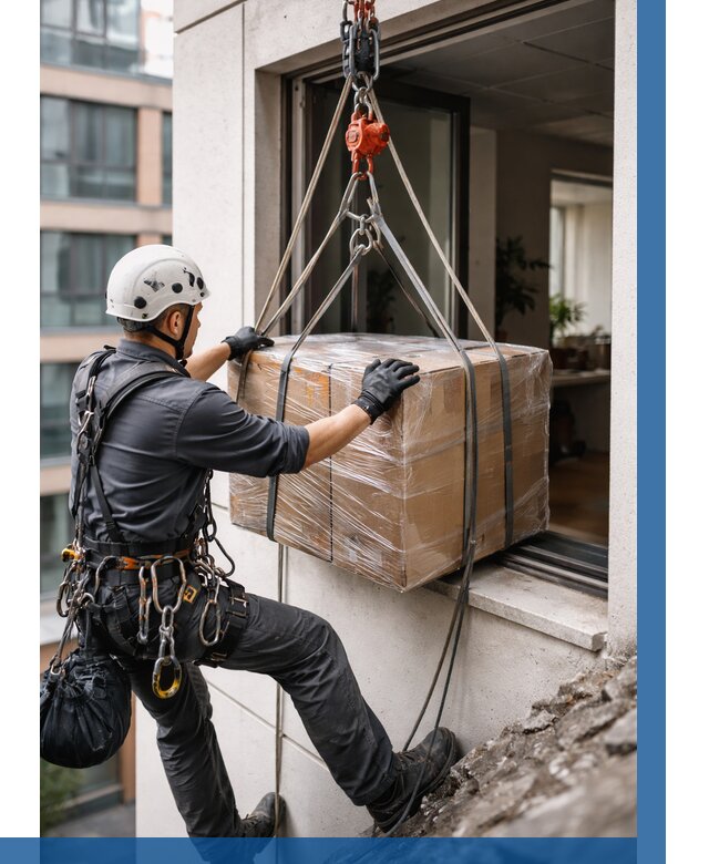 Подъем груза через окно в Сатке от 4655 р. | ВЫСОТНИК-Стк