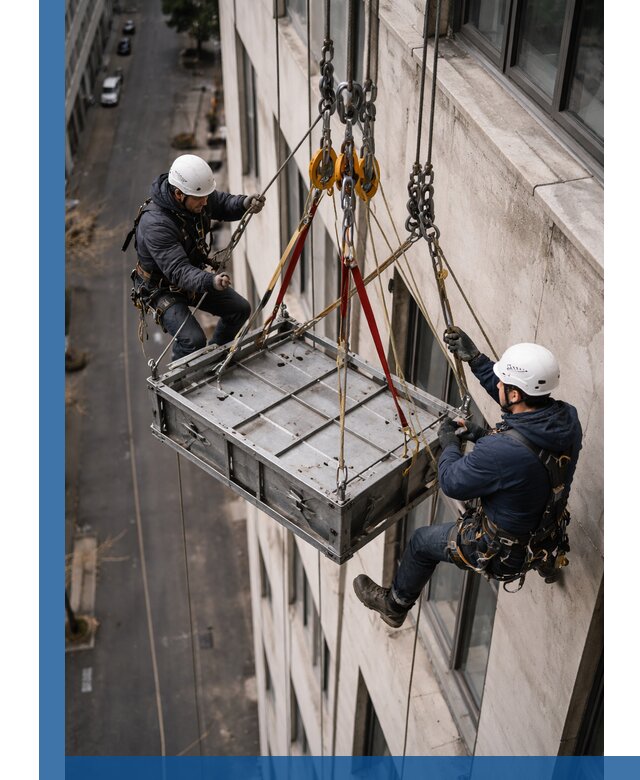 Спуск и подъем грузов по фасаду в Сатке для зданий