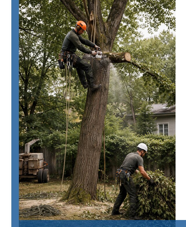 Кронирование деревьев в Сатке, безопасная высотная обрезка